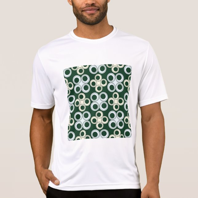 T-shirt Geometric Retro Circles Pattern (Devant)