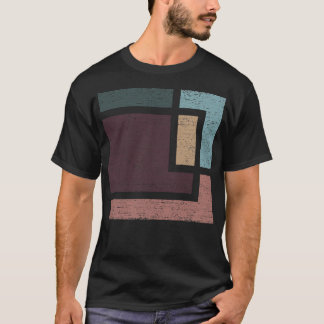 T-shirt Géométrie Abstraite Avec Des Tons De Terre Distres