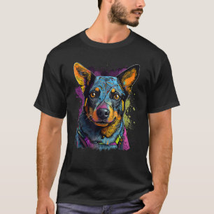 T-shirt Géométrie de Blue Heeler Chien de Bétail Australie