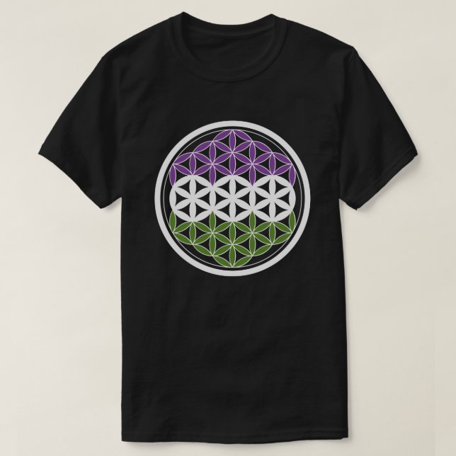 T-shirt géométrie sacrée genreQueer (Design devant)