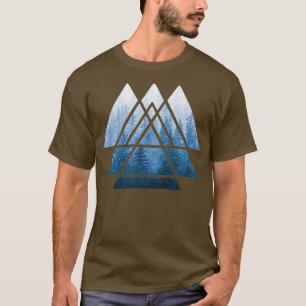T-shirt Géométrie Sacrée Triangles Misty Forest Blues 1
