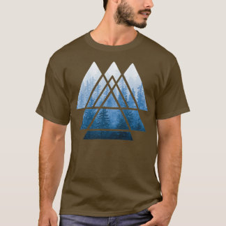 T-shirt Géométrie Sacrée Triangles Misty Forest Blues 1