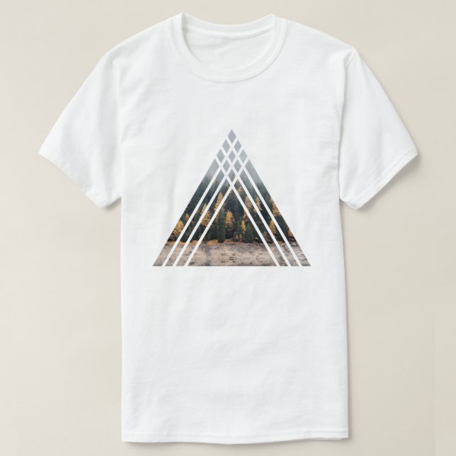 T-shirt Géométrie Triangles Misty Forest (Design devant)