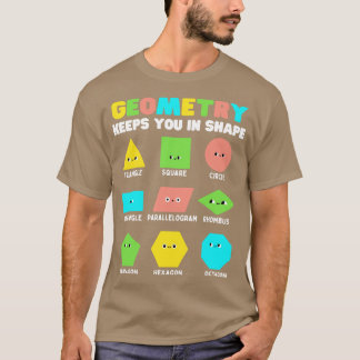 T-shirt Géométrie vous maintient dans le jeu de forme amus
