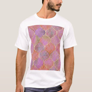 T-shirt Géométrique Abstraite : Aquarelle d'or marocaine