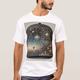 T-shirt géométrique céleste : Design de luxe cosmi