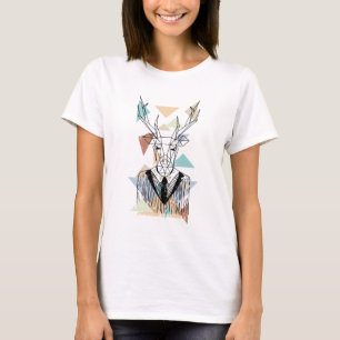 T-shirt géométrique cerf