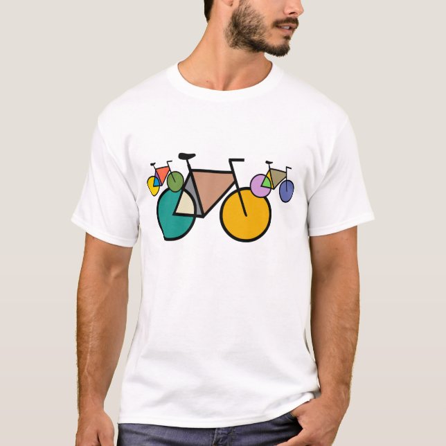 T-shirt géométrique d'art de bicyclette (Devant)