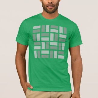 T-shirt géométrique de Basketweave dans vert et le