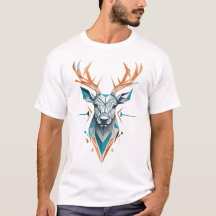 T-shirt géométrique Deer Art | Faune moderne