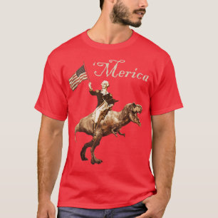 T-shirt George Washington chevauchant un Tyrannosaurus Re 
