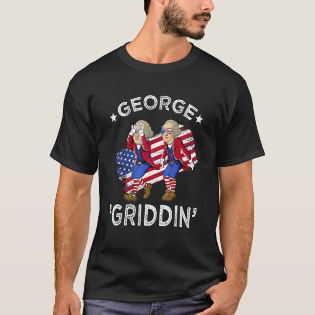 T-shirt George Washington Griddy 4th of July George Griddi (Devant)