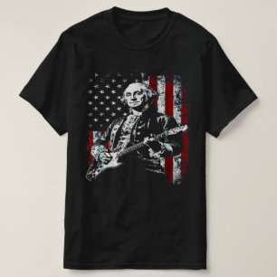 T-shirt George Washington Jouant de la Guitare Rock and Ro