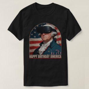 T-shirt George Washington VR Joyeux Anniversaire Amérique