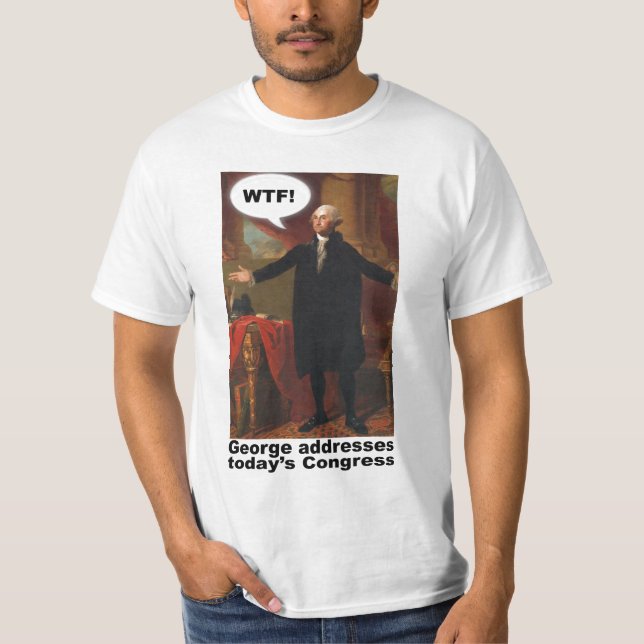 T - Shirt George Washington WTF (mit Titel) (Vorderseite)