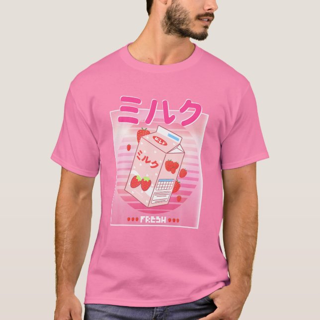 T-shirt Georgenotfound Merch Japonais Fraise Milk Shak (Devant)