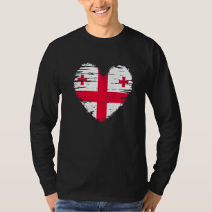 T-shirt Georgia Coeur Drapeau géorgien Pride géorgienne
