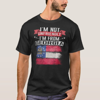 T-shirt Georgia Flag Je ne suis pas hostile Je suis origin