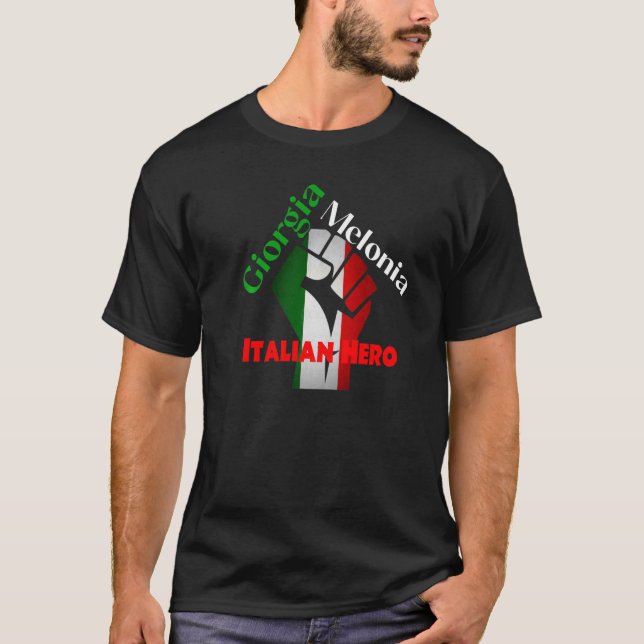 T-shirt Georgia Meloni Hero Italien (Devant)