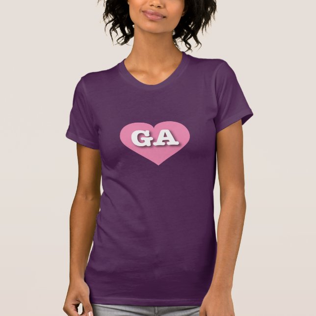 T-shirt Georgia Pink Heart - J'aime GA (Devant)