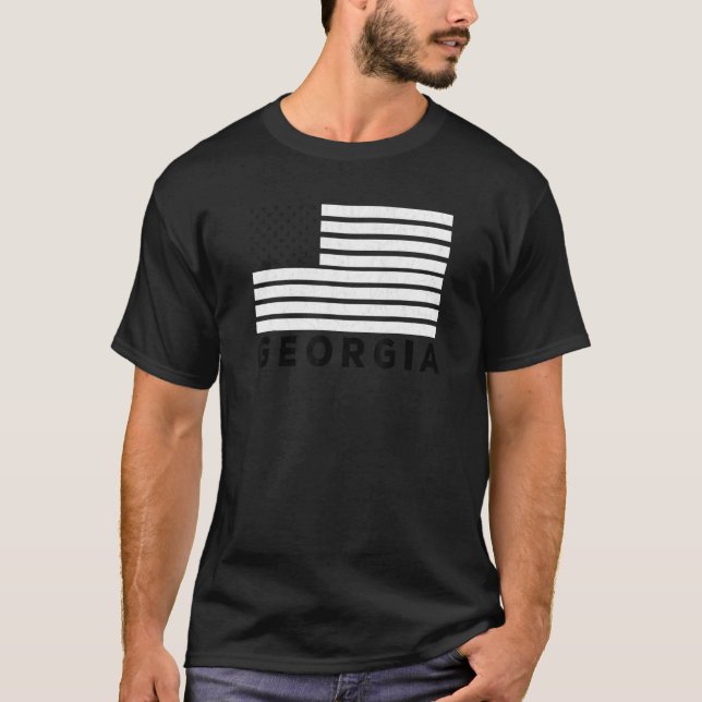 T-shirt Georgia USA Flag Athens Red & Black Athens GA Amer (Devant)