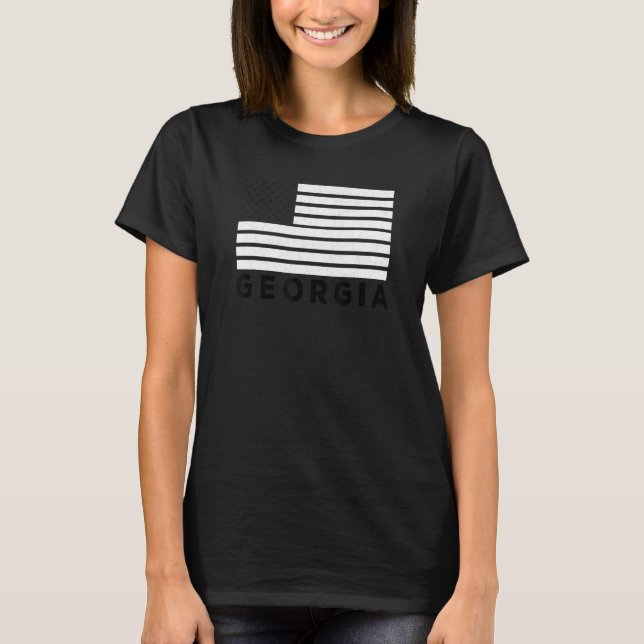 T-shirt Georgia USA Flag Athens Red & Black Athens GA Amer (Devant)