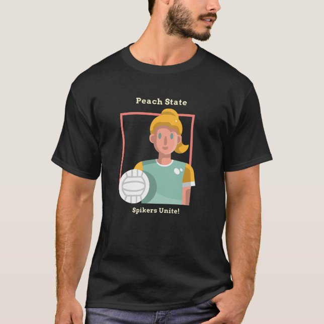 T-shirt Georgia volleyball : Peach State Spikers Unite ! (Devant)