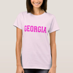 T-shirt Géorgie lettrage rose