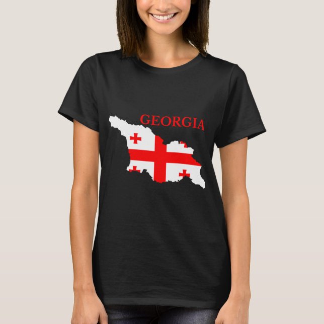 T-shirt Géorgie Pays T-ShirtGéorgie Pays Drapeau Carte (Devant)