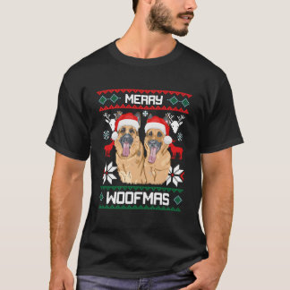T-shirt Ger Shepherd Merry Woofmas Pour