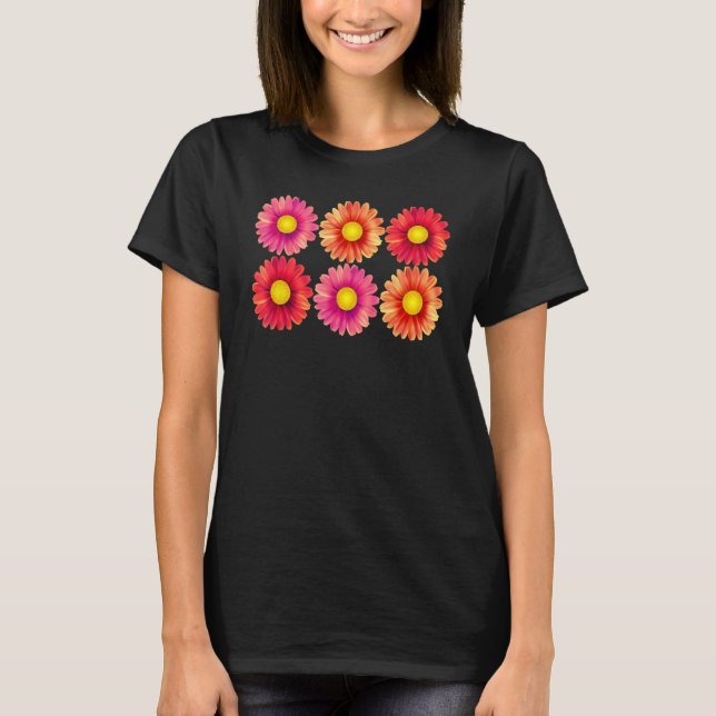 T-shirt Gerbera Daisies Cute Happy Classic Spring Flower (Devant)