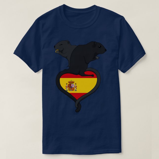T-shirt Gerbil Espagne sombre (Design devant)