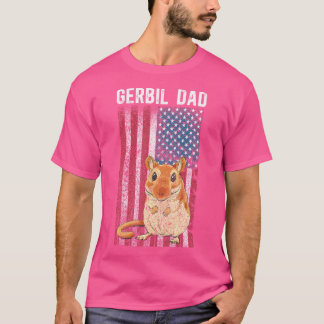 T-shirt Gerbil Papa Us Drapeau Gerbil Lover Gerbil Boy Ger