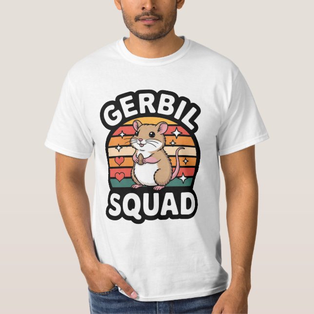 T-shirt Gerbil Squad Cute Retro Gerbil Lover Design (Devant)