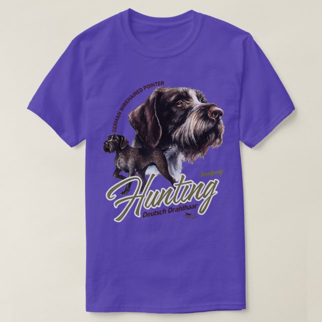 T-shirt Germain À poils durs Pointer Chasse Chien GWP (Design devant)