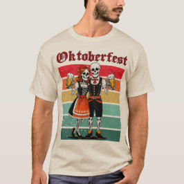 T-shirt German Beer Festival Skeleton Couple Halloween