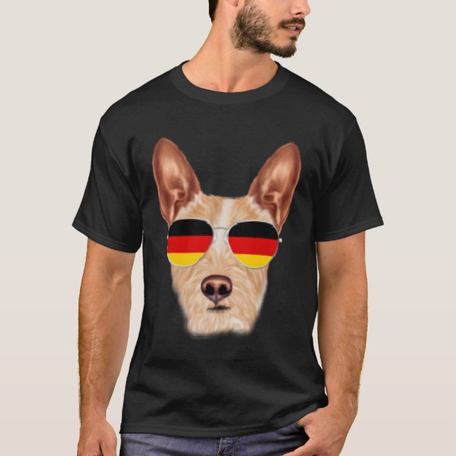 T-shirt German Flag Portuguese Podengo Pequeno Dog Germany (Devant)