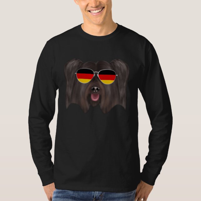 T-shirt German Flag Skye Terrier Dog Germany Pocket (Devant)