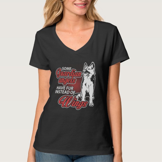 T-shirt German Shepherd Angel Have Fur Instead Wings (Devant)
