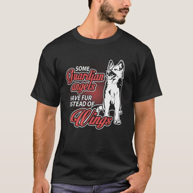 T-shirt German Shepherd Angel Have Fur Instead Wings (Devant)