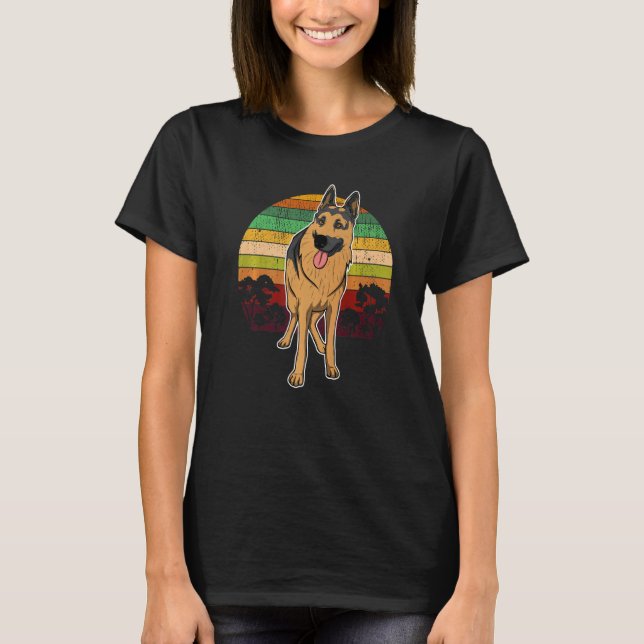 T-shirt German Shepherd Dog Gsd Sunset  8 (Devant)