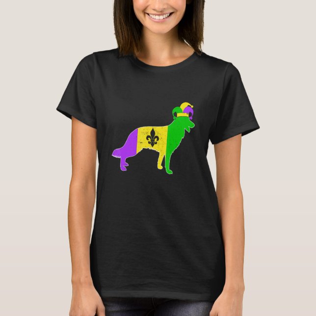 T-shirt German Shepherd Dog Mardi Gras Carnivals Funny Pup (Devant)