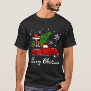 T-shirt German Shepherd Dog Riding Red Truck Dec Christmas