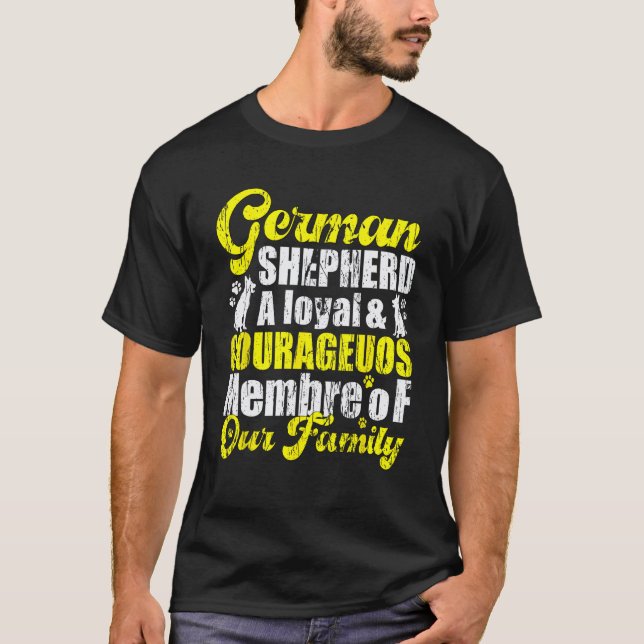 T-shirt German Shepherd family Loyalty & Protector Shepher (Devant)