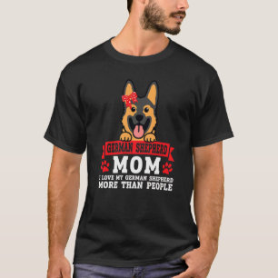 T-shirt German Shepherd Maman I Love Chien Propriétaire de