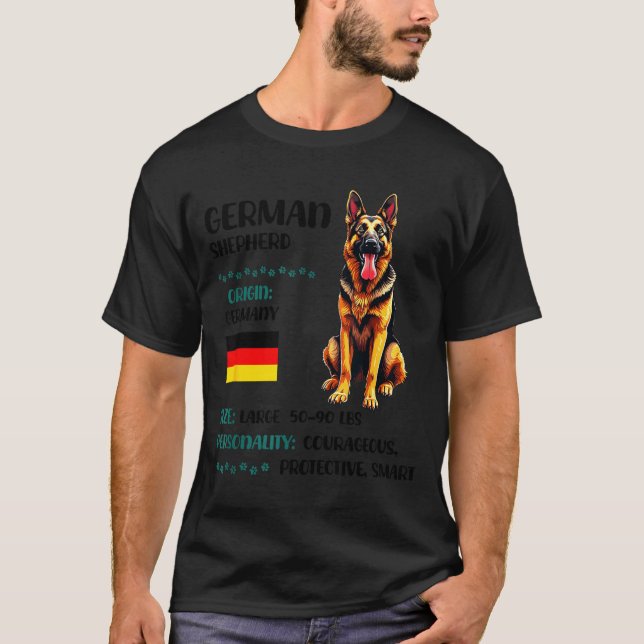 T-shirt German Shepherd Origin Funny German Shepherd Lover (Devant)