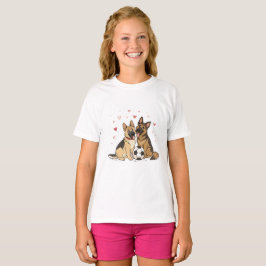 T-shirt German Shepherds with Soccer Ball for Valentine's 