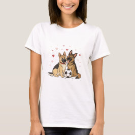 T-shirt German Shepherds with Soccer Ball for Valentine's 