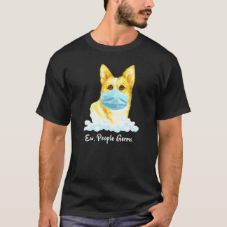 T-shirt Germs Welsh Corgi Chien Portant Un Masque Visage