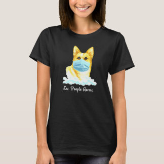 T-shirt Germs Welsh Corgi Chien Portant Un Masque Visage